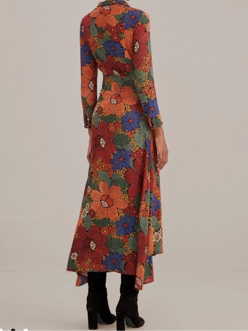 FARM Rio Multi-Color Floral Maxi Dress - Orange, Green, Blue, Red - Picture 7 of 7